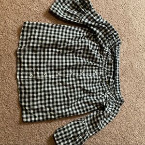 Off shoulder plaid top